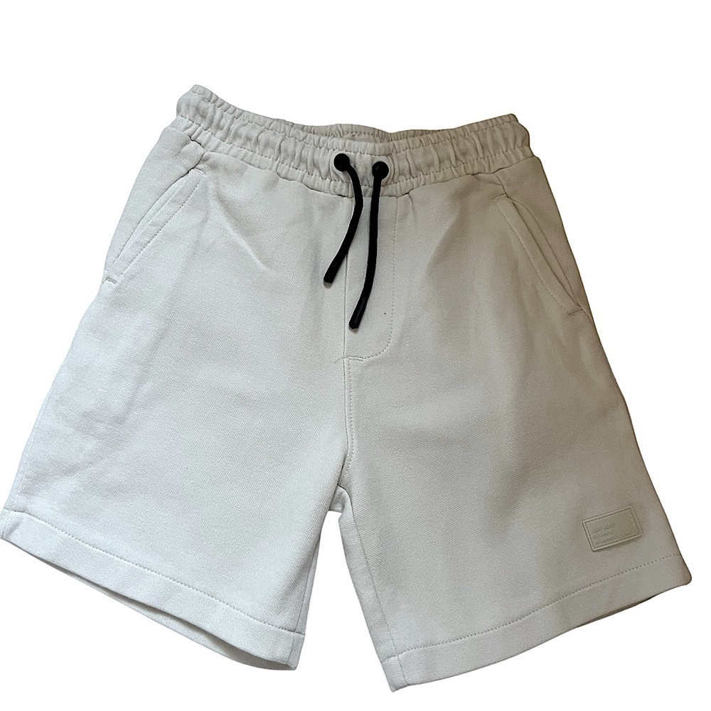 Zara | Kids Unisex Cream Athletic Shorts with Elastic Waistband- Size 8
